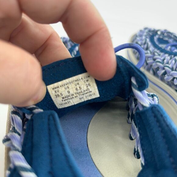 Keen Men Uneek Sandal Size 8.5 Bungee Cord Woven Slip On Blue Outdoor Hike Sport - Picture 11 of 13